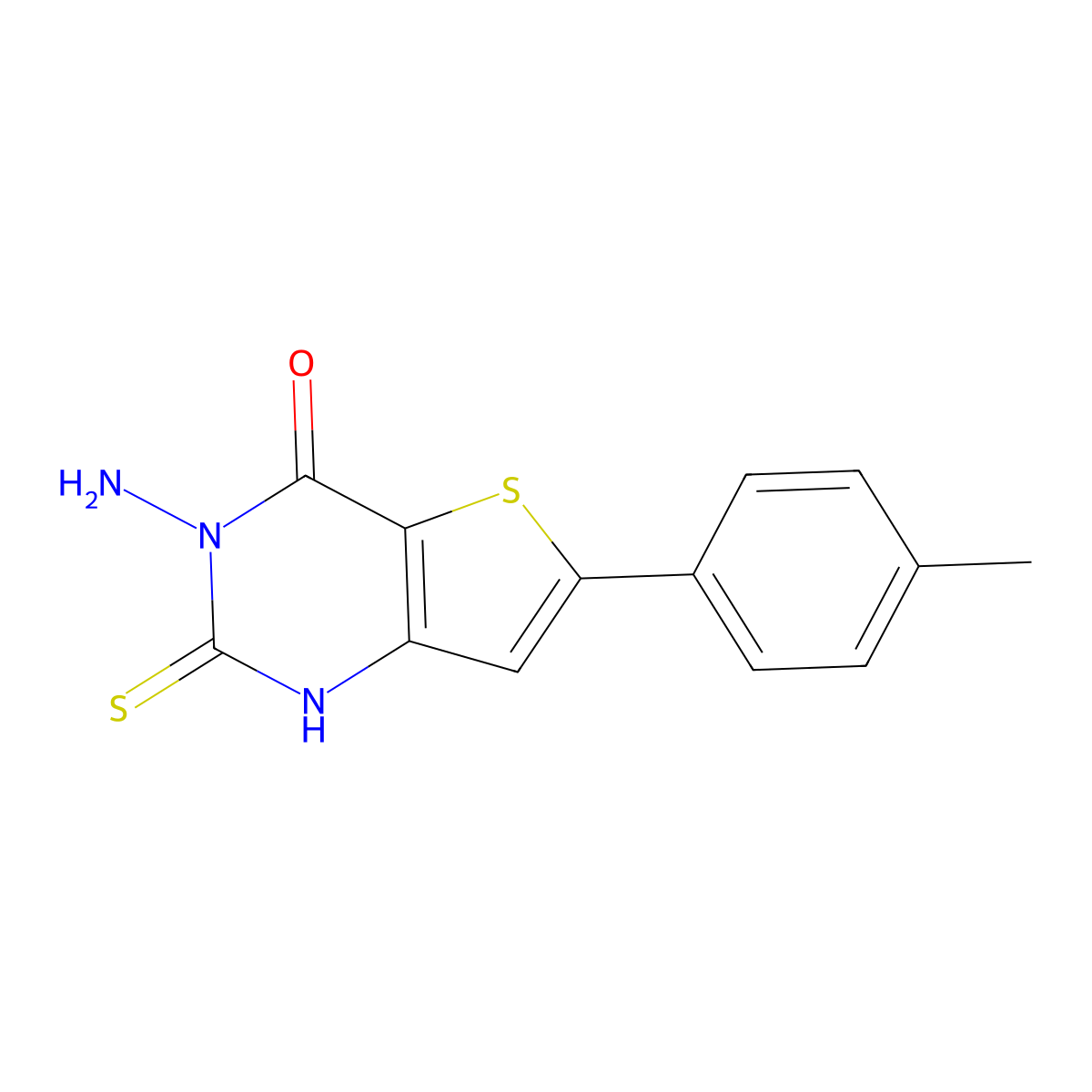 3-amino-6-(4-methylphenyl)-2-sulfanylthieno[3,2-d]pyrimidin-4(3H)-one molecular structure, CAS 1065090-26-7