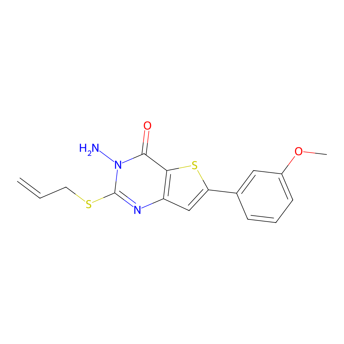 2-(allylsulfanyl)-3-amino-6-(3-methoxyphenyl)thieno[3,2-d]pyrimidin-4(3H)-one molecular structure, CAS 1065090-90-5