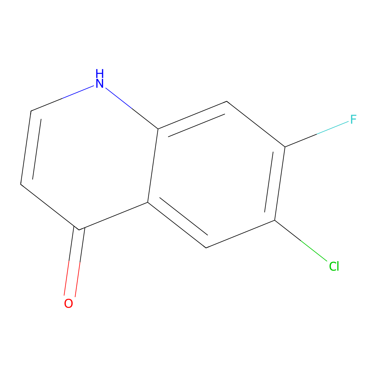 6-chloro-7-fluoroquinolin-4(1H)-one molecular structure, CAS 1065092-30-9