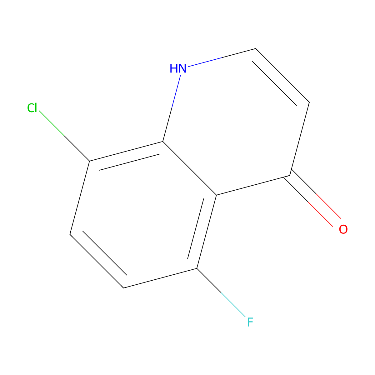 8-Chloro-5-fluoroquinolin-4(1H)-one molecular structure, CAS 1065092-32-1