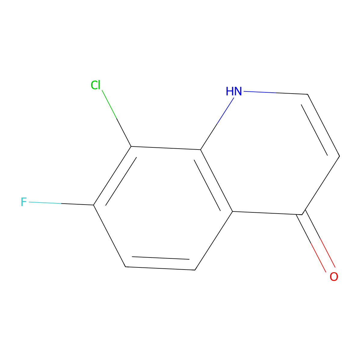 8-Chloro-7-fluoroquinolin-4(1H)-one molecular structure, CAS 1065092-33-2