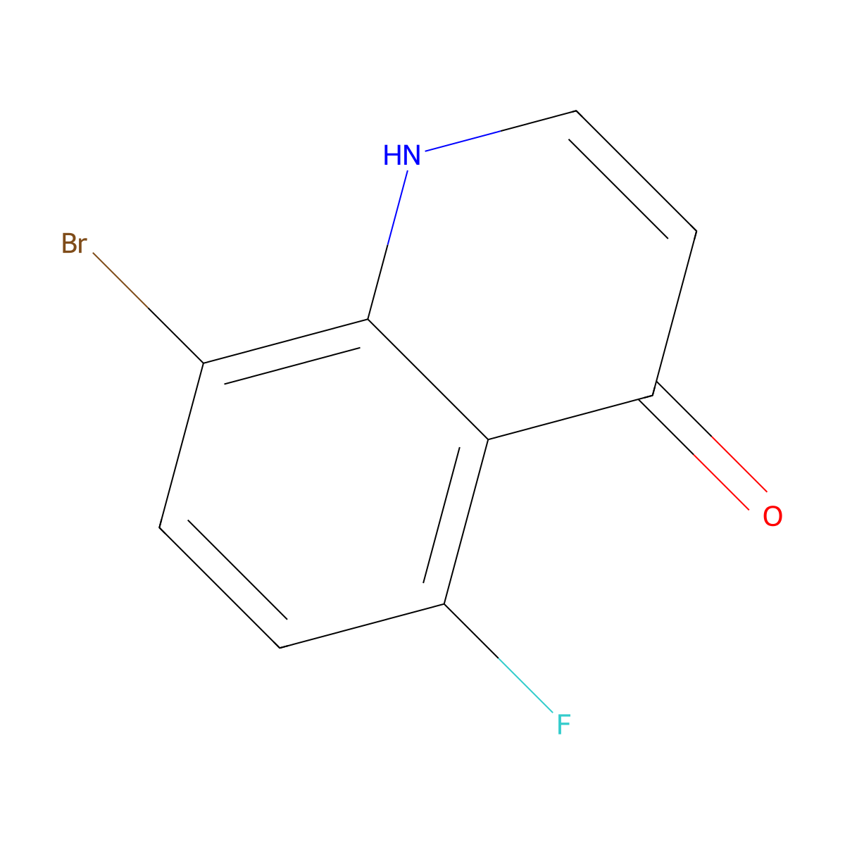 8-Bromo-5-fluoroquinolin-4-OL molecular structure, CAS 1065092-35-4
