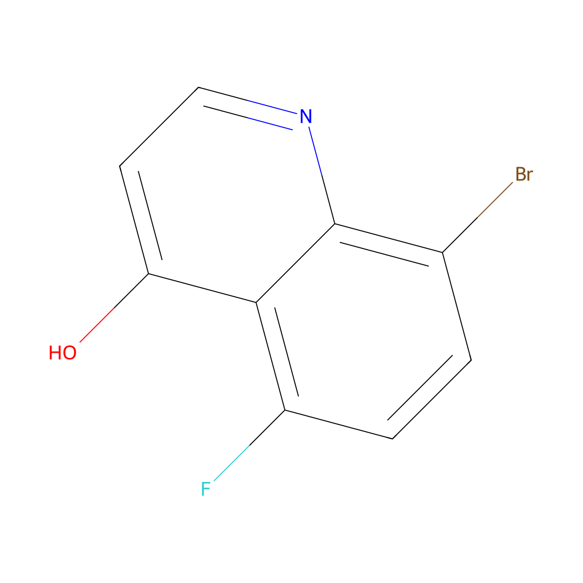 8-Bromo-5-fluoroquinolin-4-OL molecular structure, CAS 1065092-35-4
