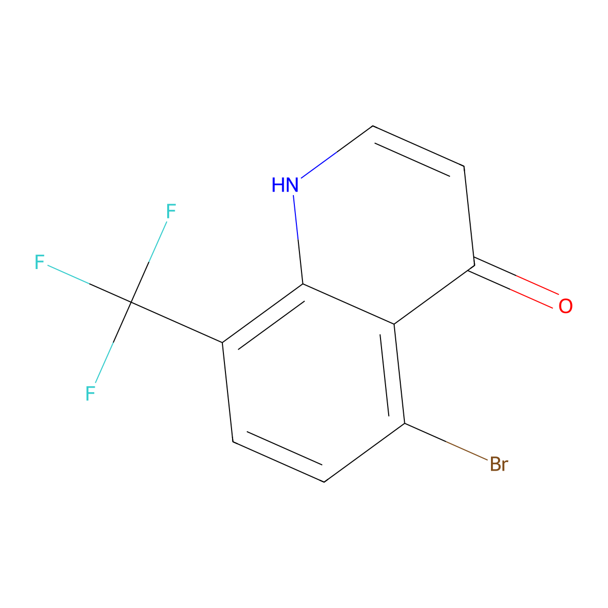 5-Bromo-8-(trifluoromethyl)quinolin-4(1H)-one molecular structure, CAS 1065092-40-1