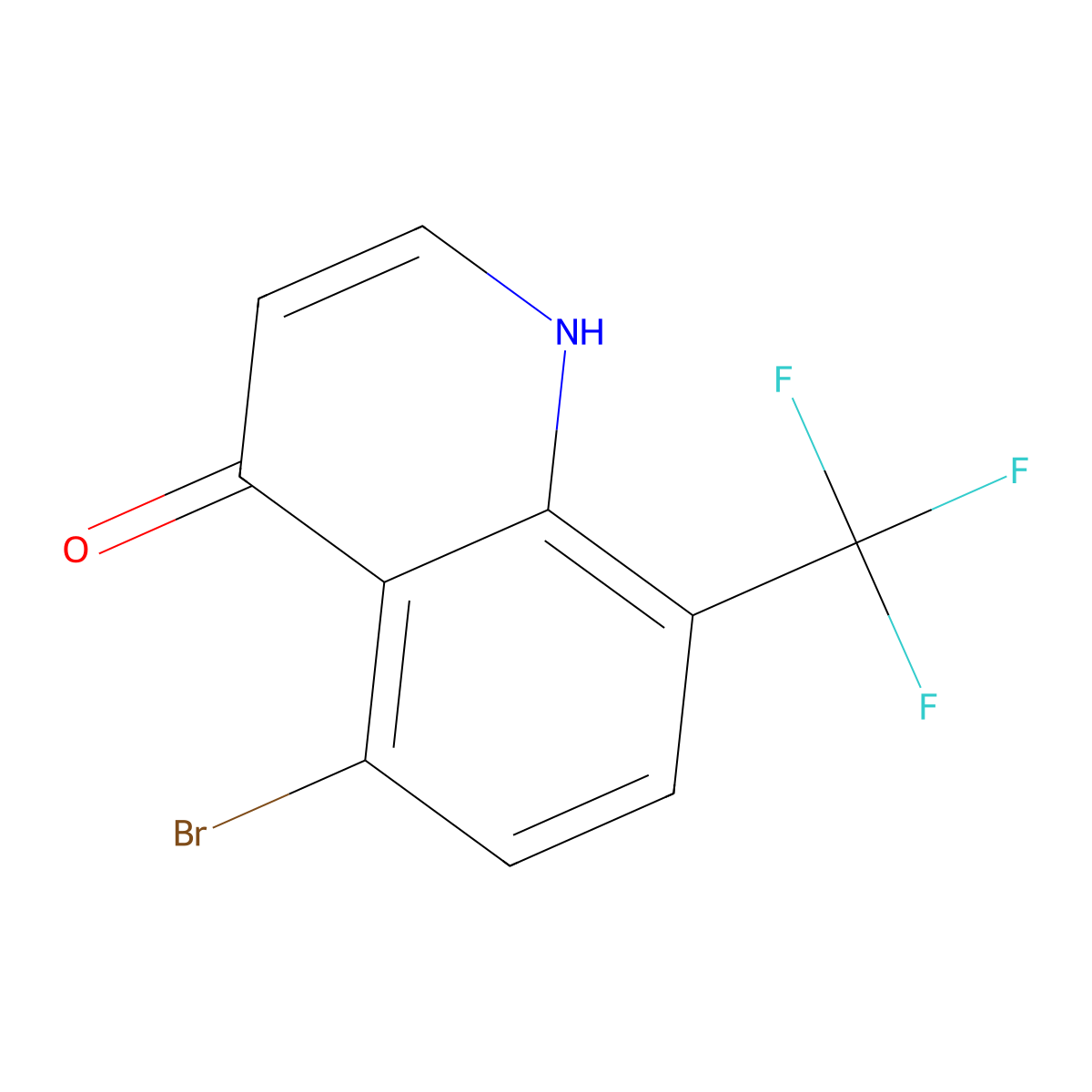 5-Bromo-8-(trifluoromethyl)quinolin-4(1H)-one molecular structure, CAS 1065092-40-1
