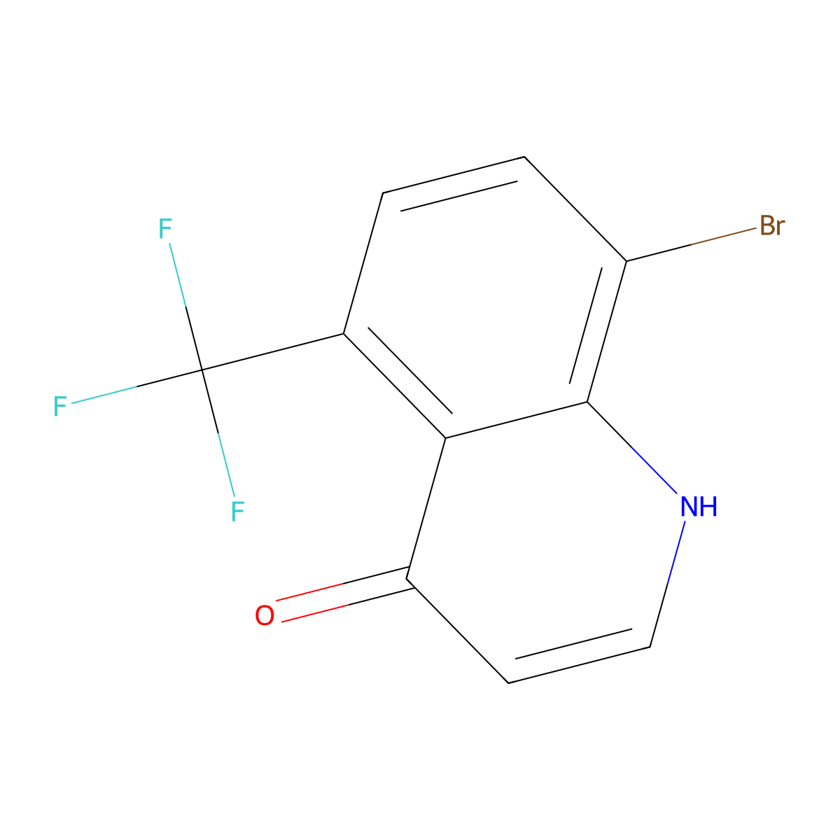 8-Bromo-5-(trifluoromethyl)quinolin-4(1H)-one molecular structure, CAS 1065092-42-3