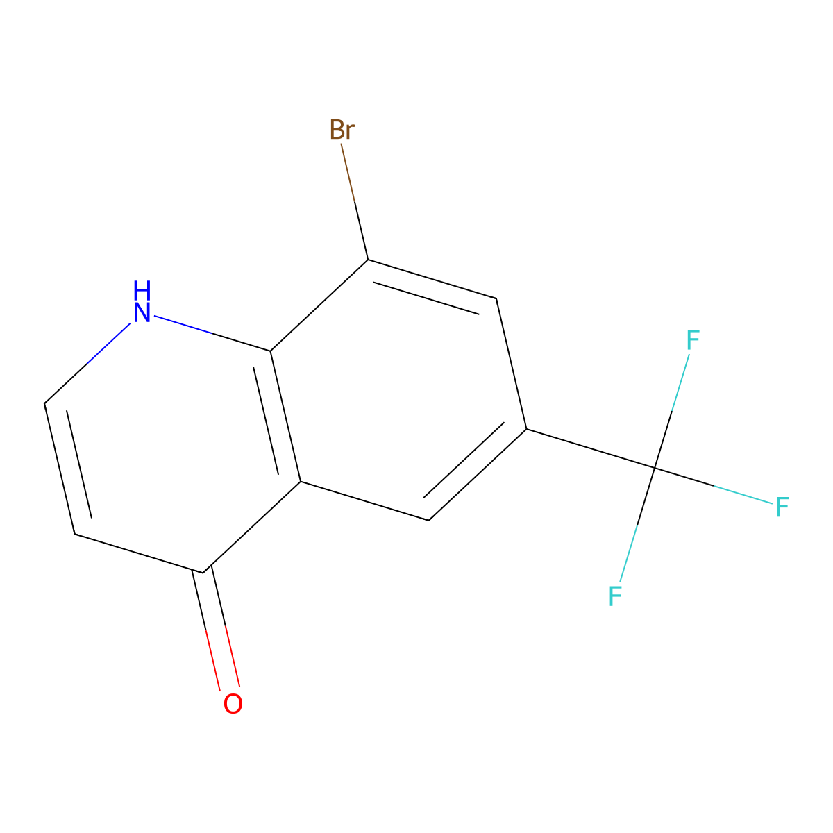 8-Bromo-6-(trifluoromethyl)quinolin-4(1H)-one molecular structure, CAS 1065092-51-4