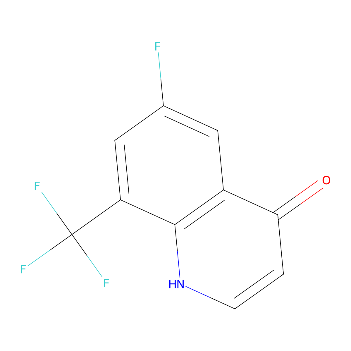 6-Fluoro-8-(trifluoromethyl)quinolin-4-ol molecular structure, CAS 1065092-53-6