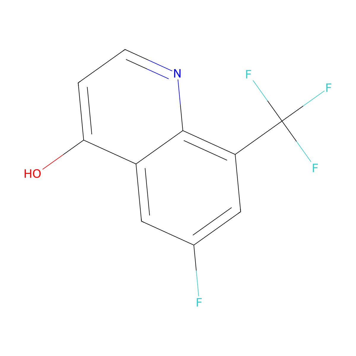 6-Fluoro-8-(trifluoromethyl)quinolin-4-ol molecular structure, CAS 1065092-53-6