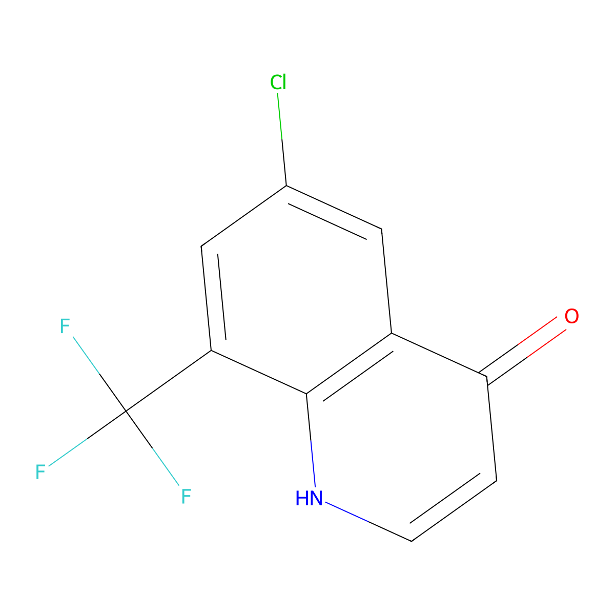 6-chloro-8-(trifluoromethyl)quinolin-4(1H)-one molecular structure, CAS 1065092-54-7