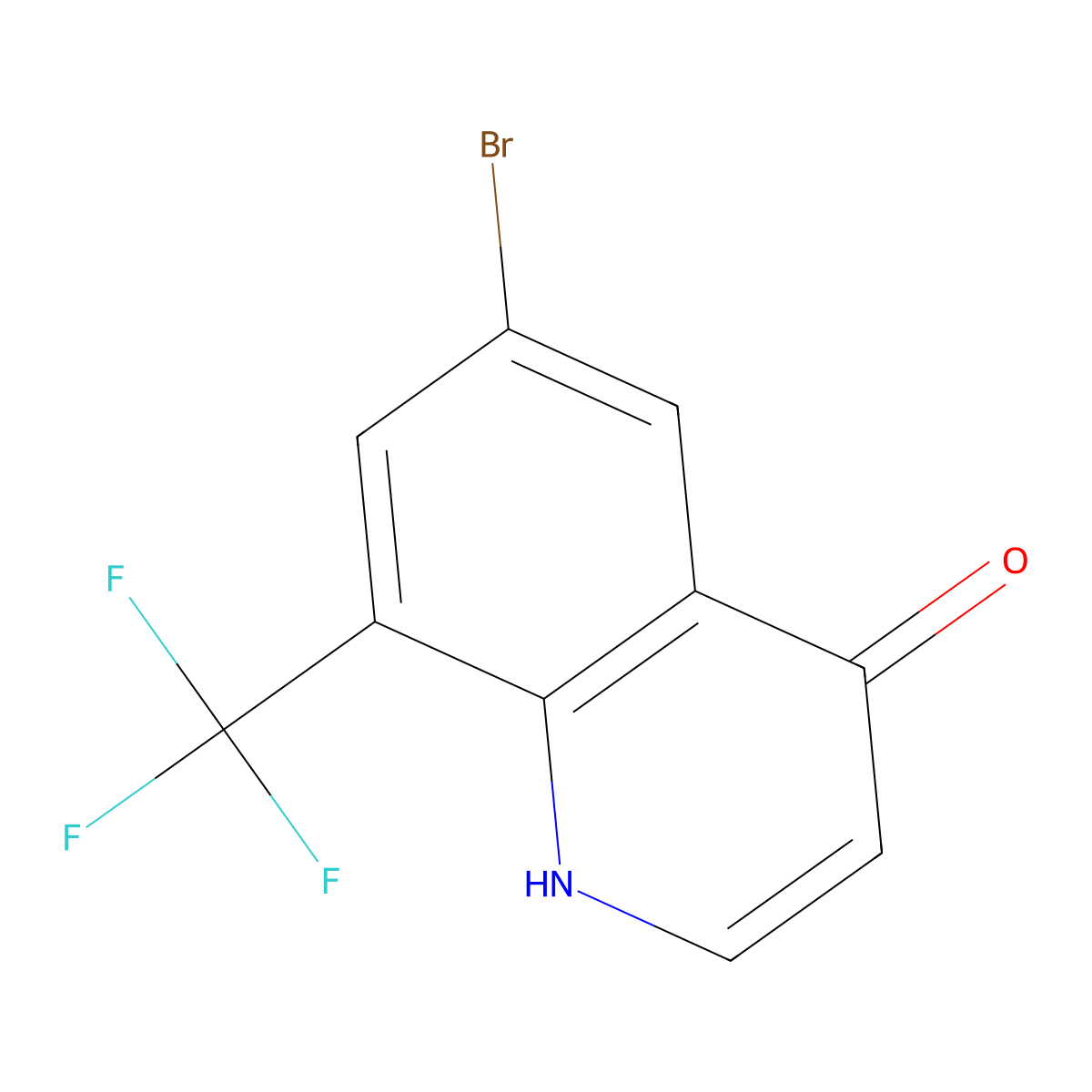 6-Bromo-8-(trifluoromethyl)quinolin-4(1H)-one molecular structure, CAS 1065092-55-8