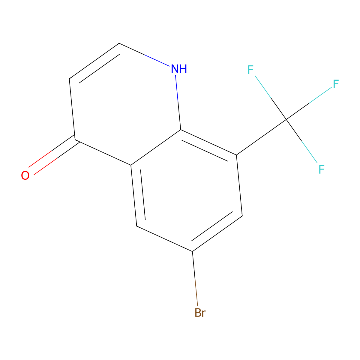 6-Bromo-8-(trifluoromethyl)quinolin-4(1H)-one molecular structure, CAS 1065092-55-8
