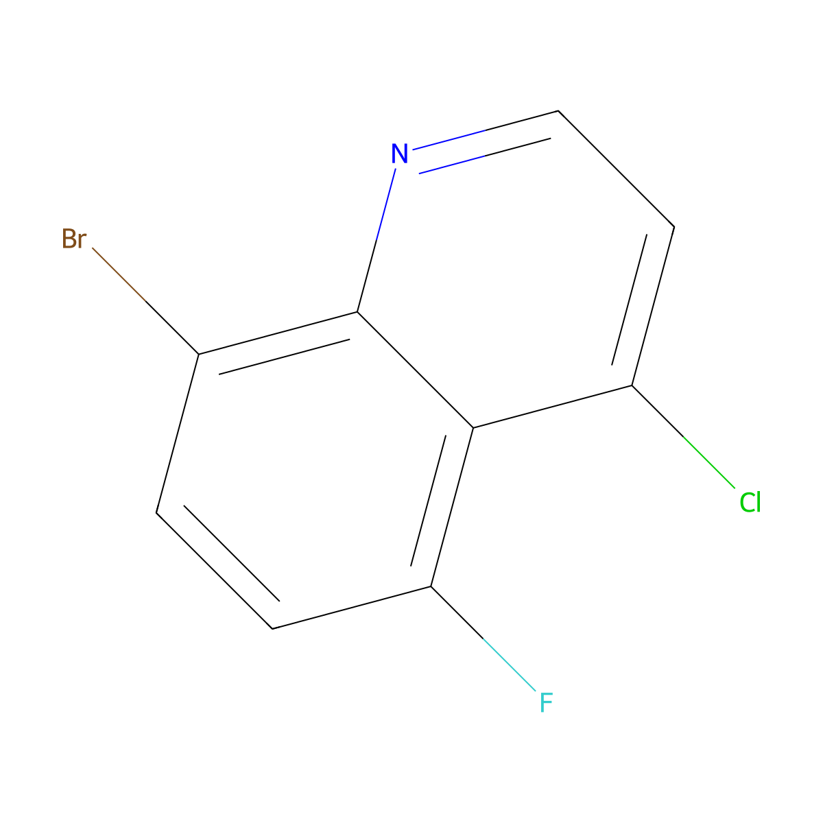 8-Bromo-4-chloro-5-fluoroquinoline molecular structure, CAS 1065093-11-9