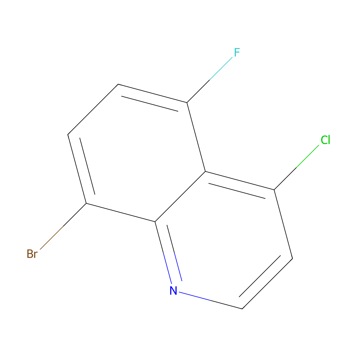 8-Bromo-4-chloro-5-fluoroquinoline molecular structure, CAS 1065093-11-9