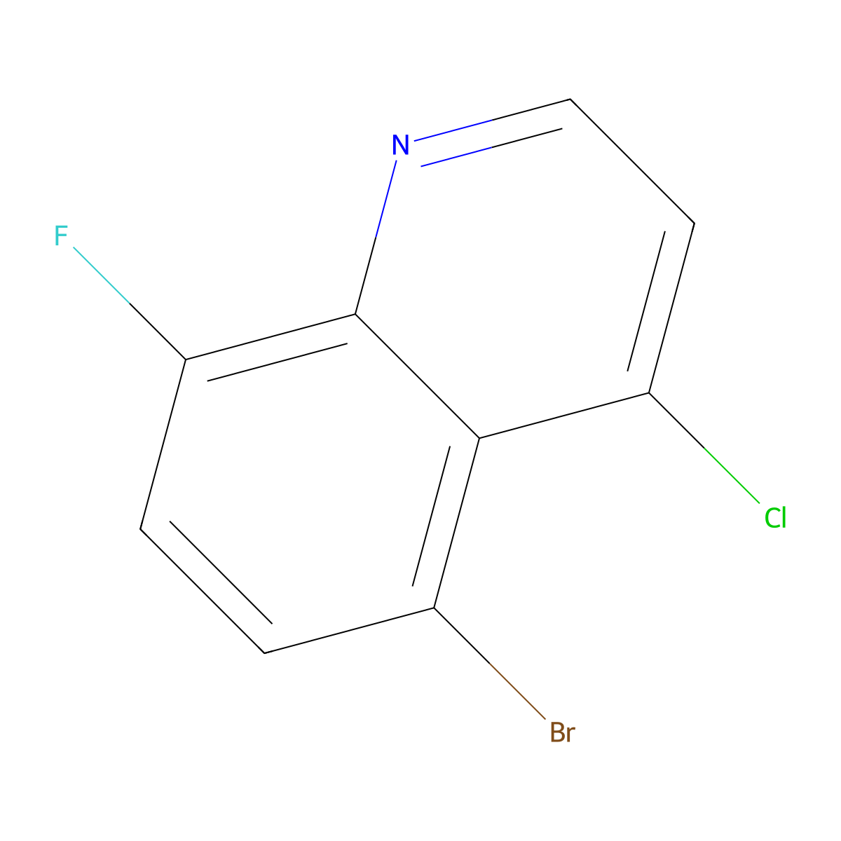 5-Bromo-4-chloro-8-fluoroquinoline molecular structure, CAS 1065093-13-1