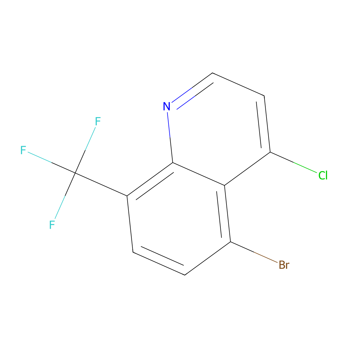 5-Bromo-4-chloro-8-(trifluoromethyl)quinoline molecular structure, CAS 1065093-15-3