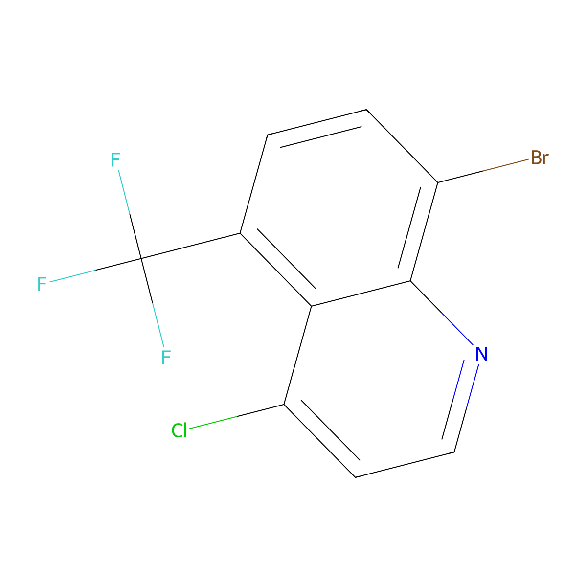 8-Bromo-4-chloro-5-(trifluoromethyl)quinoline molecular structure, CAS 1065093-18-6