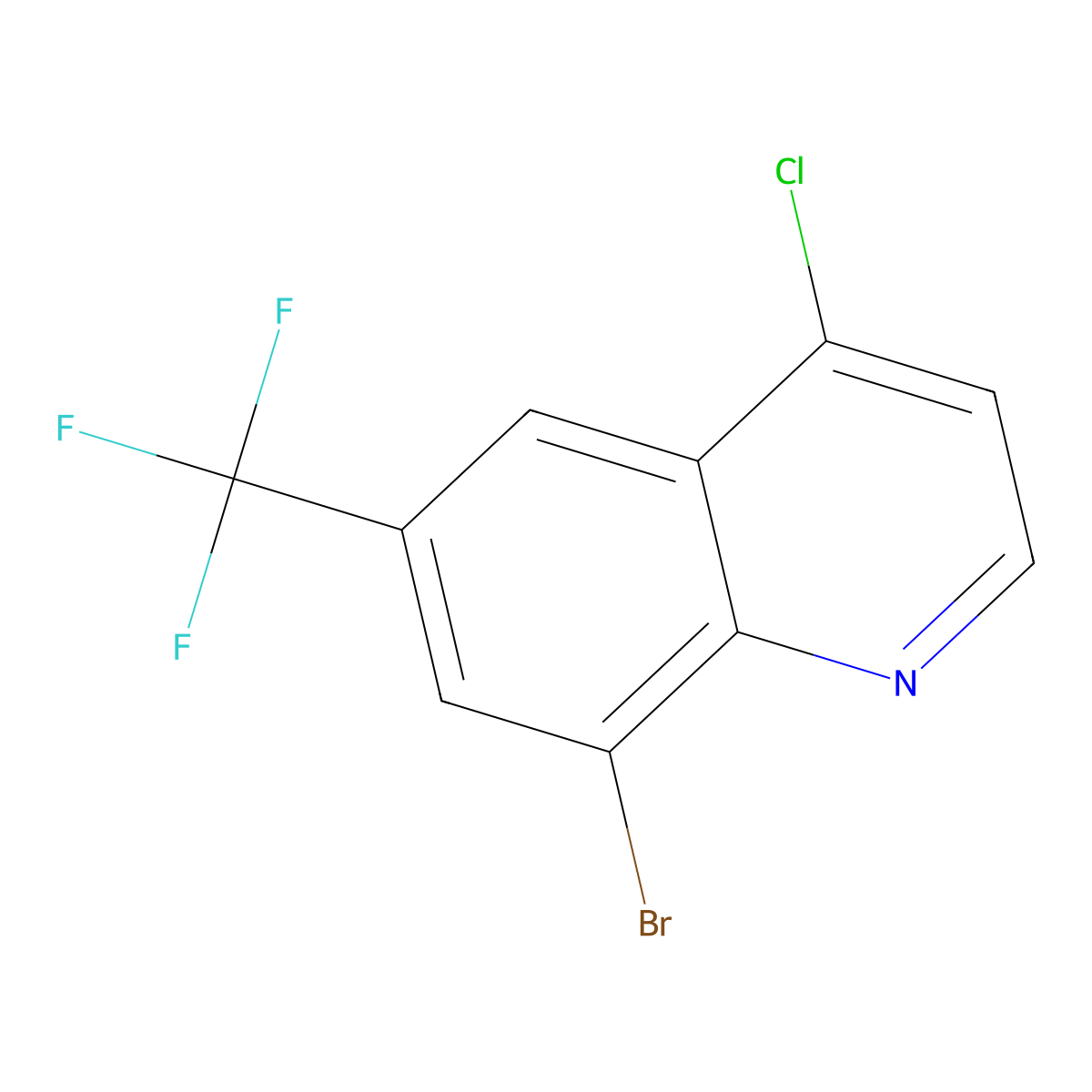 8-Bromo-4-chloro-6-(trifluoromethyl)quinoline molecular structure, CAS 1065093-23-3