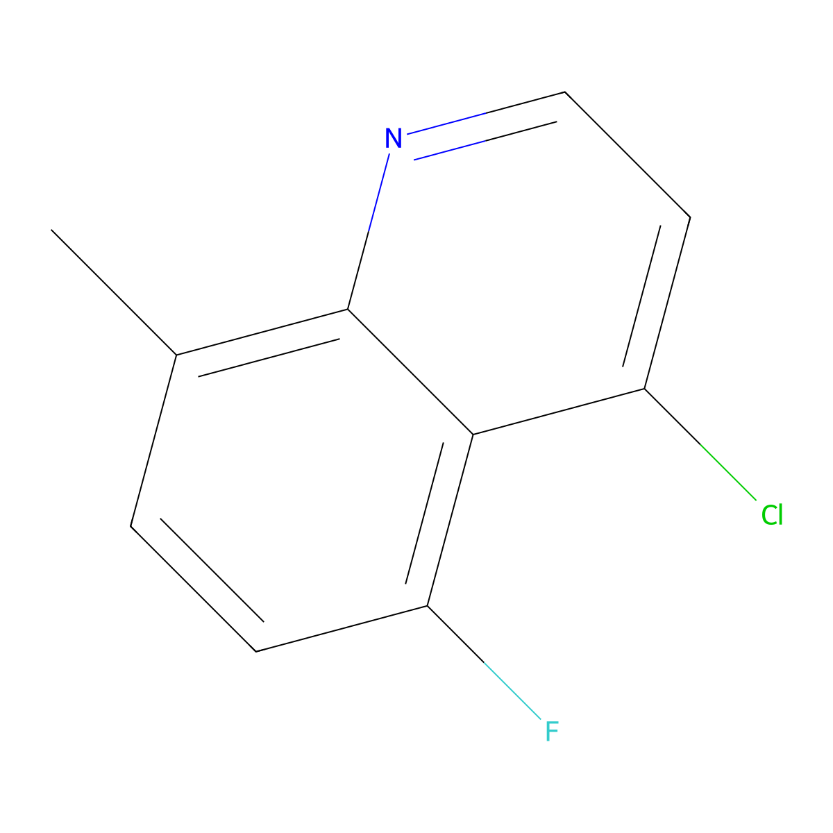 4-Chloro-5-fluoro-8-methylquinoline molecular structure, CAS 1065093-43-7