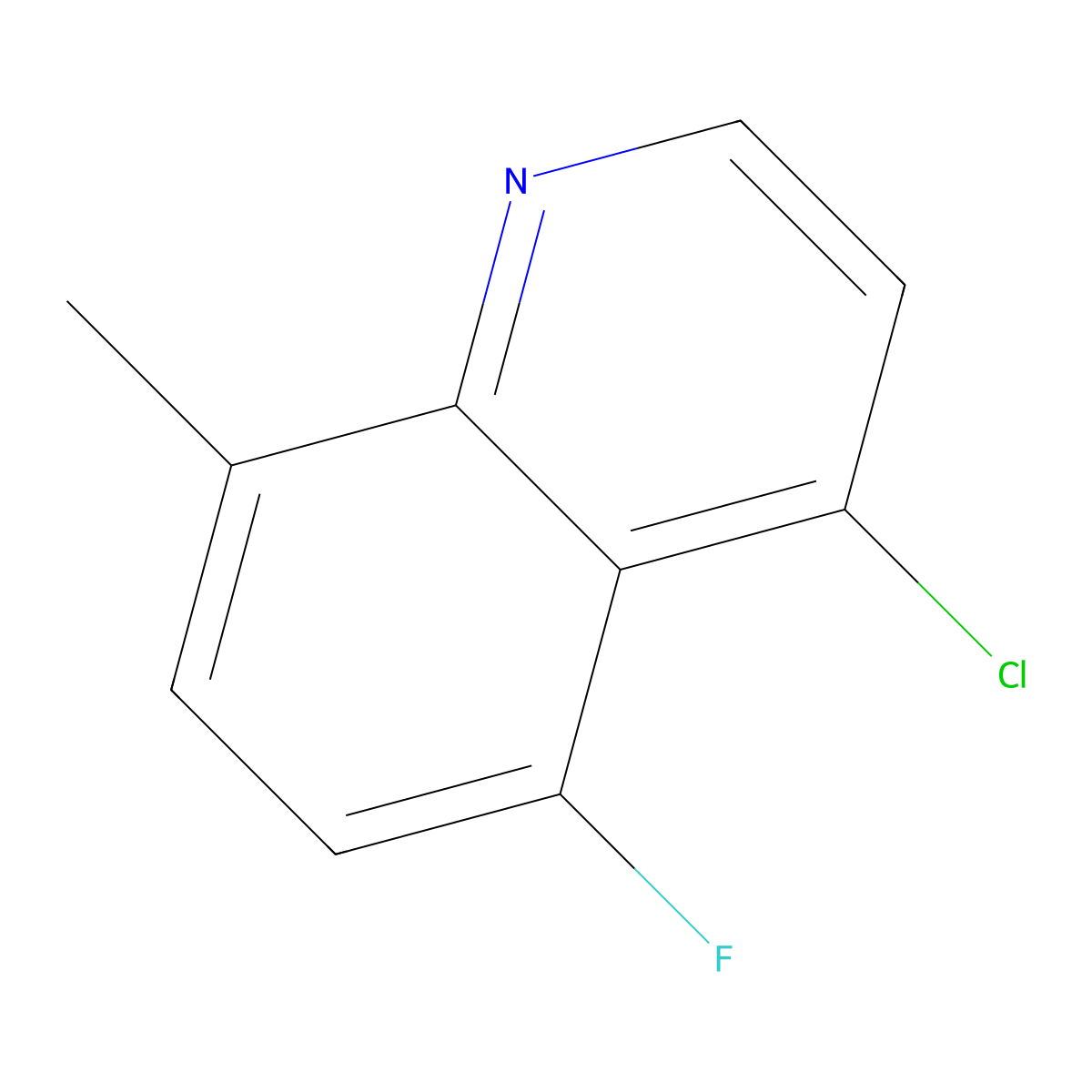 4-Chloro-5-fluoro-8-methylquinoline molecular structure, CAS 1065093-43-7