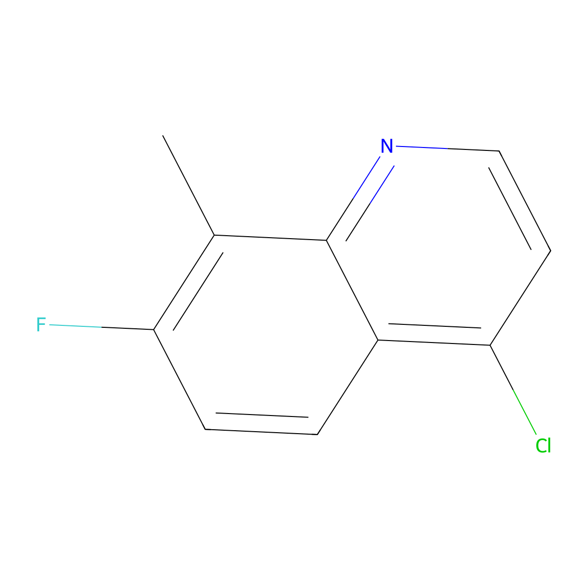 4-Chloro-7-fluoro-8-methylquinoline molecular structure, CAS 1065093-51-7