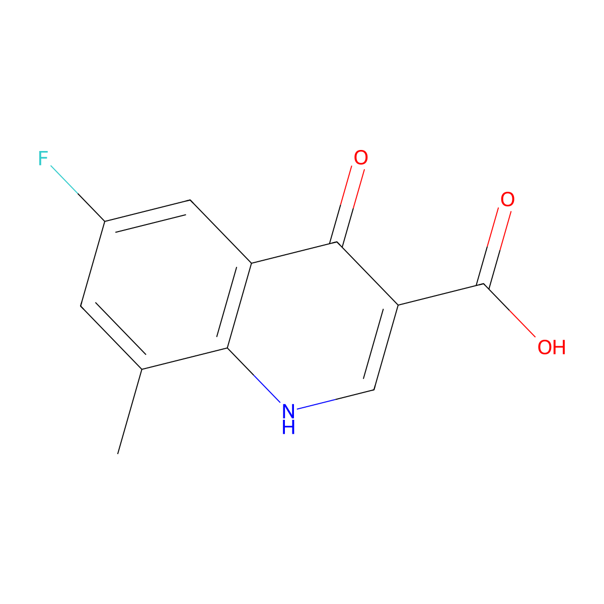 6-Fluoro-8-methyl-4-oxo-1,4-dihydroquinoline-3-carboxylic acid molecular structure, CAS 1065094-02-1