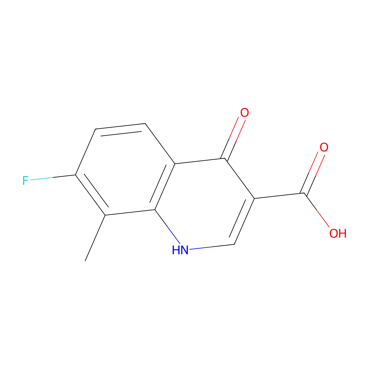 7-Fluoro-4-hydroxy-8-methylquinoline-3-carboxylic acid molecular structure, CAS 1065094-06-5