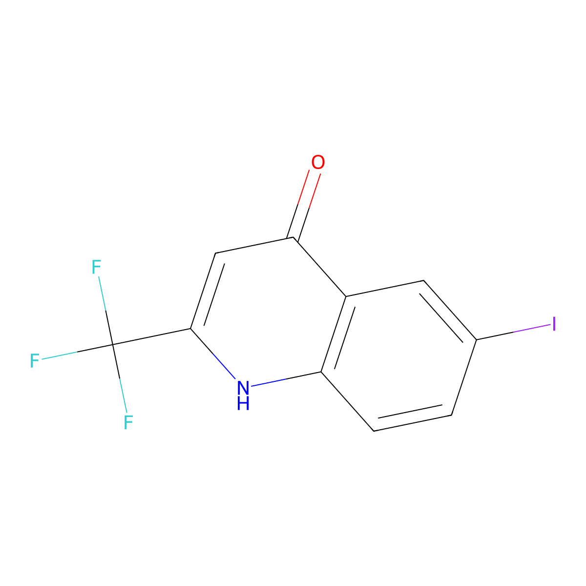 6-Iodo-2-(trifluoromethyl)-1,4-dihydroquinolin-4-one molecular structure, CAS 1065100-50-6
