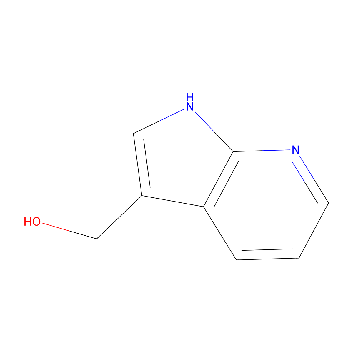 (1H-Pyrrolo[2,3-b]pyridin-3-yl)methanol molecular structure, CAS 1065100-83-5