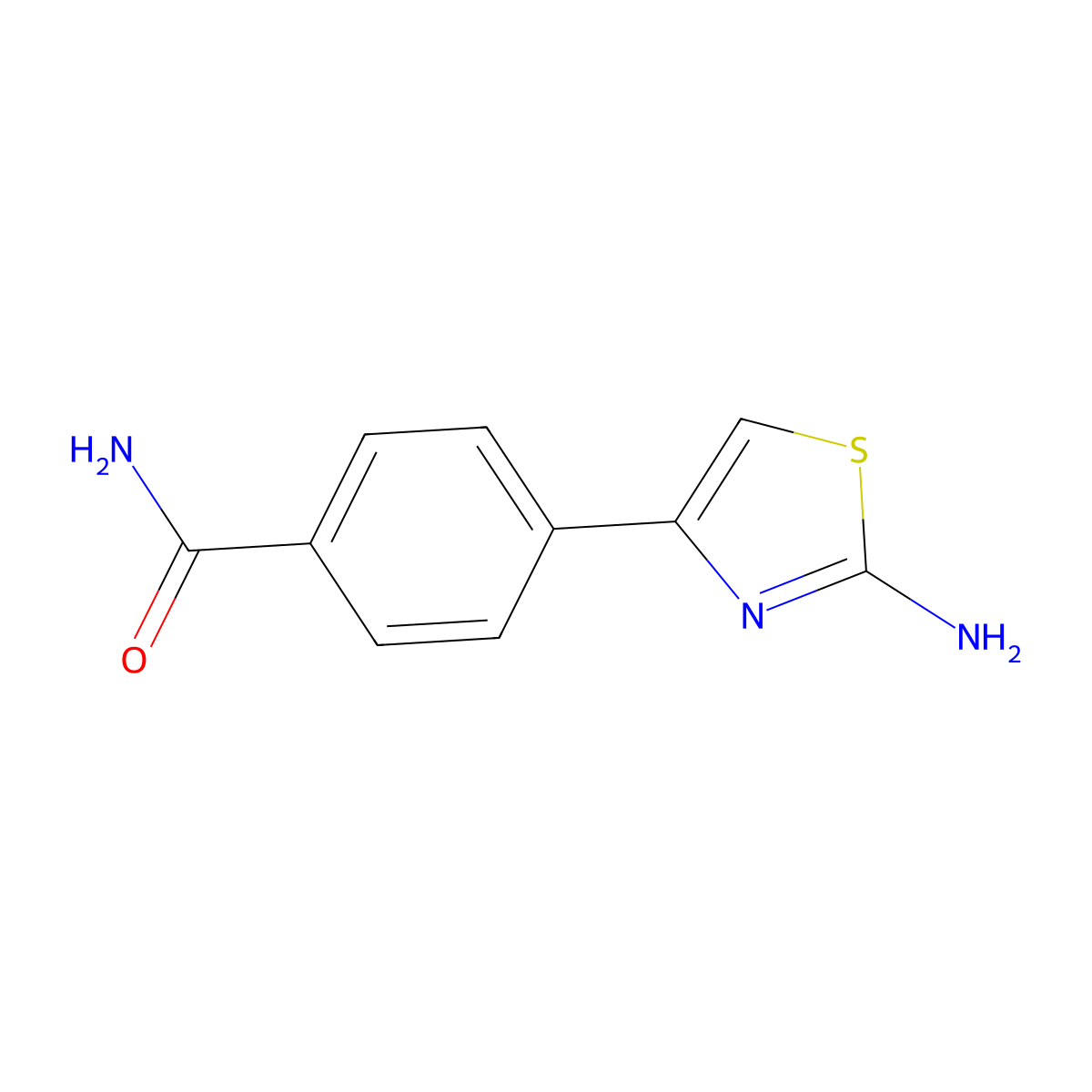 4-(2-Amino-1,3-thiazol-4-yl)benzamide molecular structure, CAS 1065101-24-7