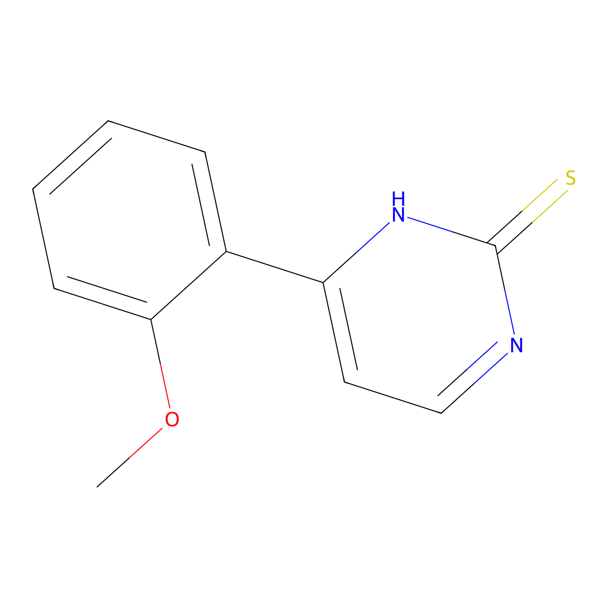 4-(2-Methoxyphenyl)-2-pyrimidinethiol molecular structure, CAS 1065101-28-1