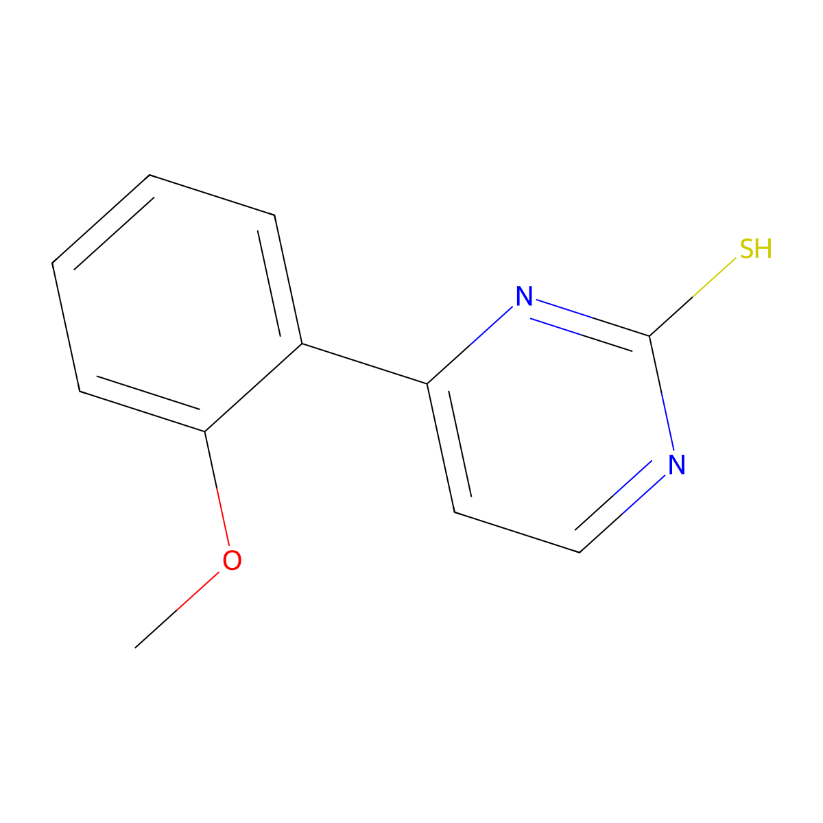 4-(2-Methoxyphenyl)-2-pyrimidinethiol molecular structure, CAS 1065101-28-1