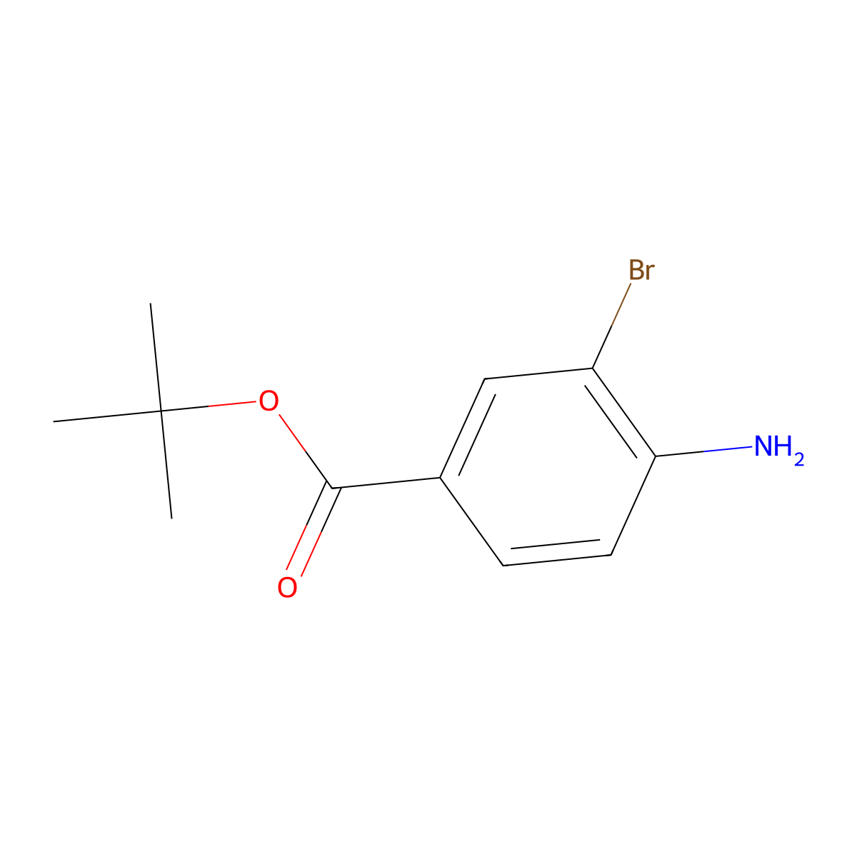 Tert-butyl 4-amino-3-bromobenzoate molecular structure, CAS 1065101-49-6