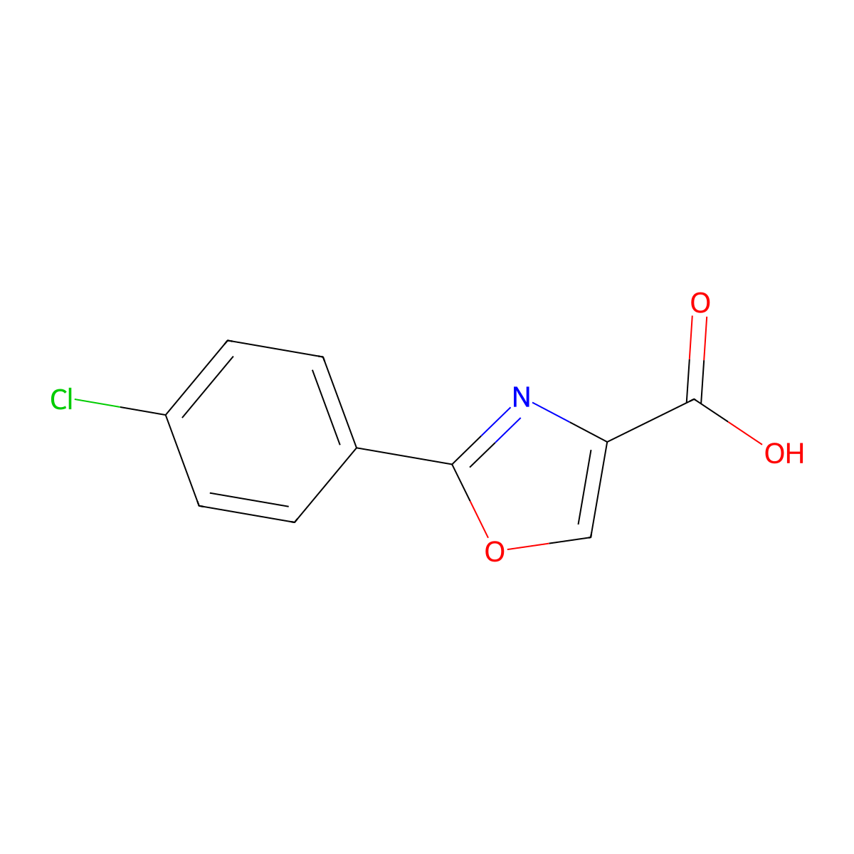 2-(4-Chlorophenyl)oxazole-4-carboxylic Acid molecular structure, CAS 1065102-51-3