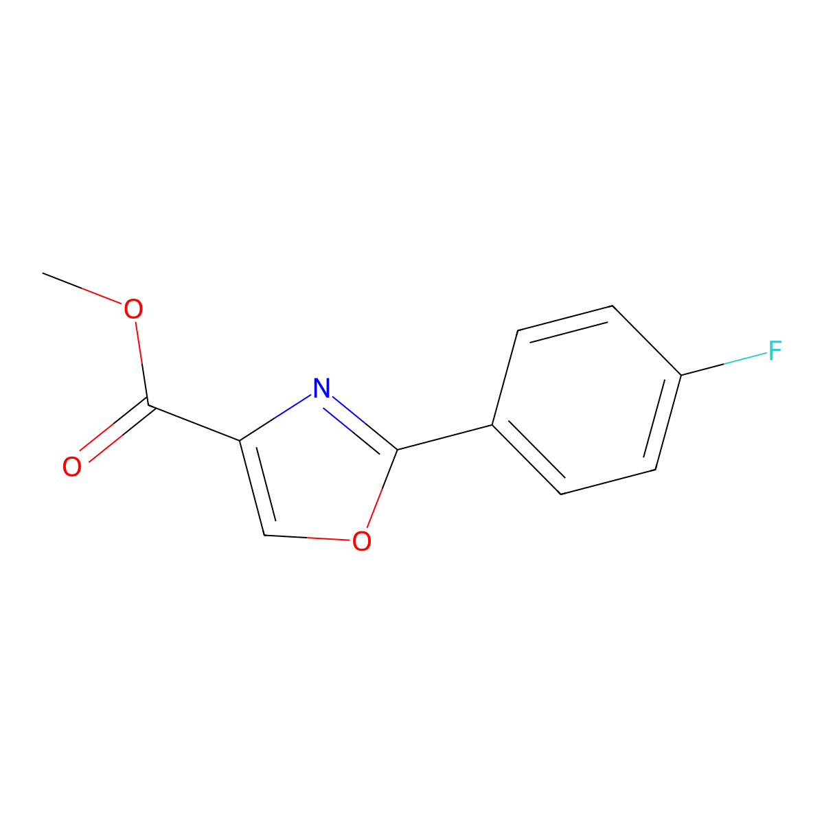 Methyl 2-(4-fluorophenyl)oxazole-4-carboxylate molecular structure, CAS 1065102-64-8