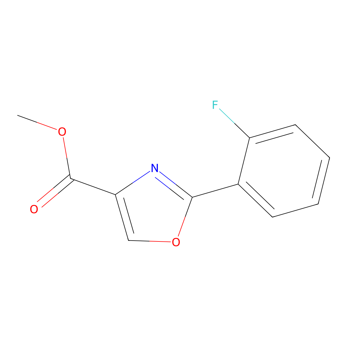 Methyl 2-(2-fluorophenyl)-1,3-oxazole-4-carboxylate molecular structure, CAS 1065102-72-8