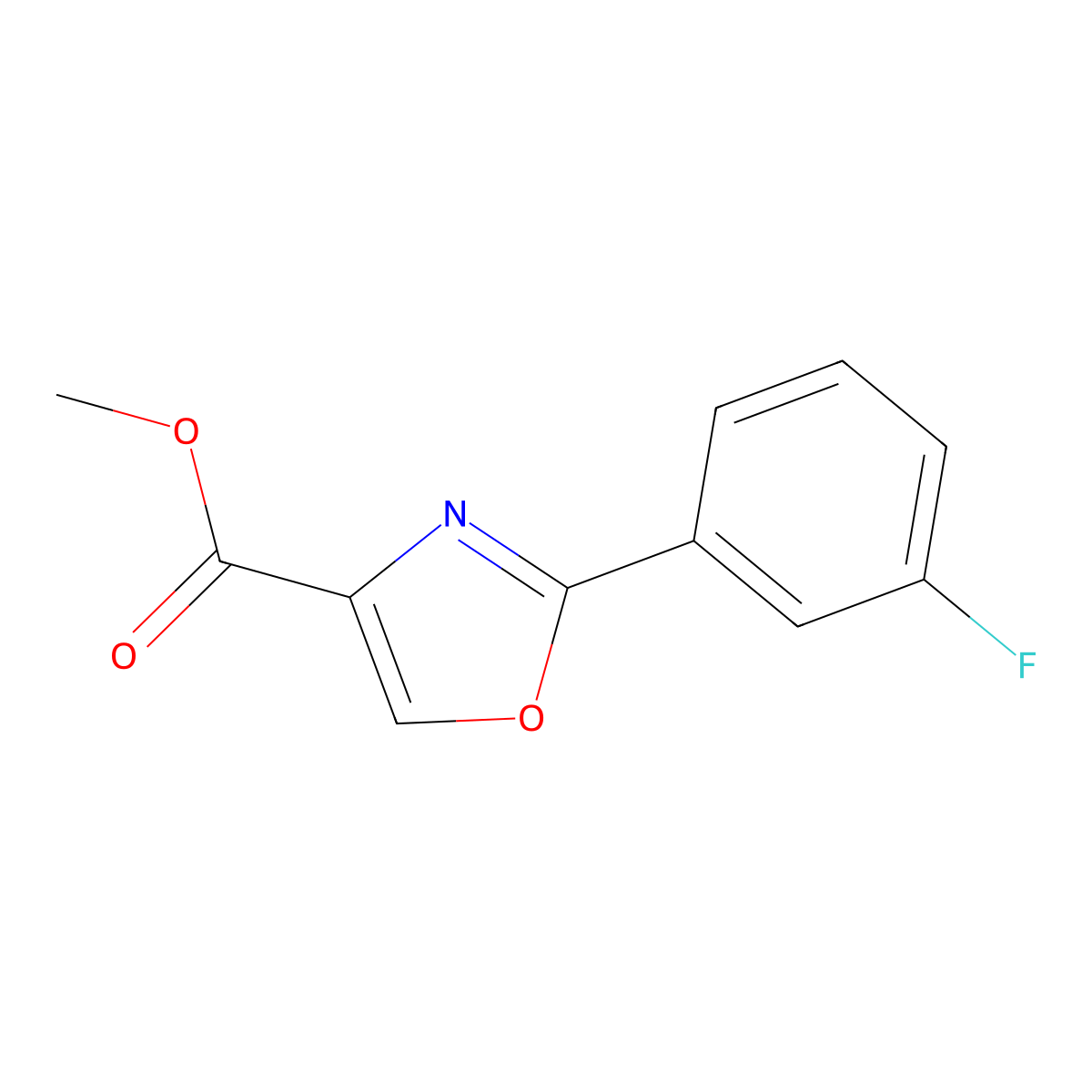 Methyl 2-(3-fluorophenyl)oxazole-4-carboxylate molecular structure, CAS 1065102-74-0