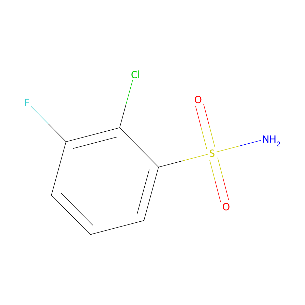 2-Chloro-3-fluorobenzenesulfonamide molecular structure, CAS 1065102-82-0