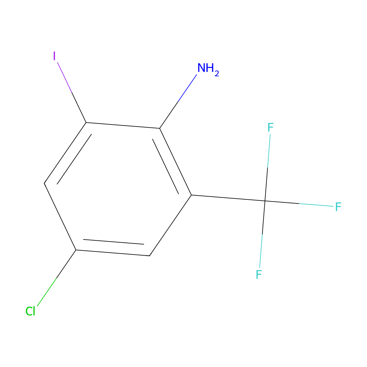 4-Chloro-2-iodo-6-(trifluoromethyl)aniline molecular structure, CAS 1065102-84-2