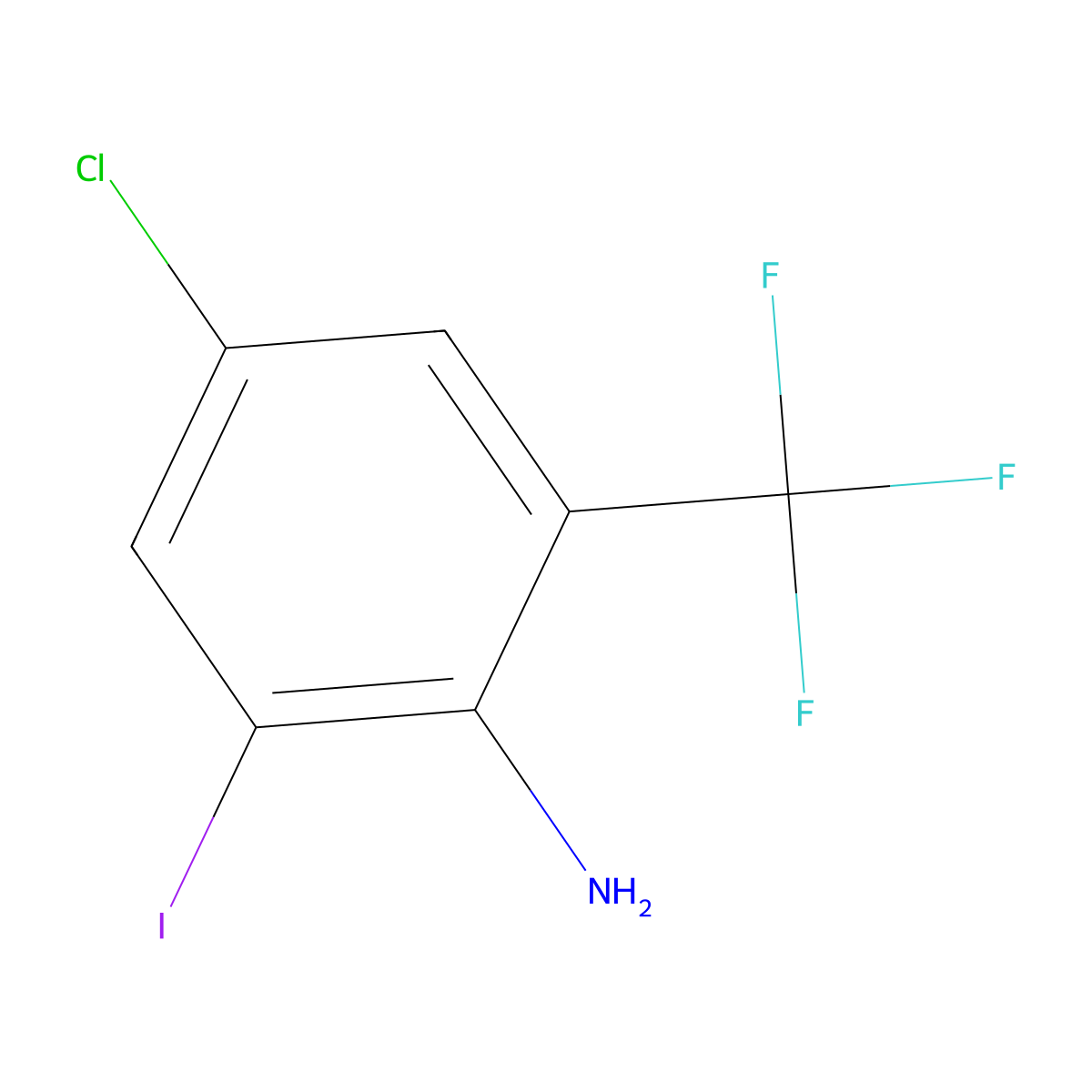 4-Chloro-2-iodo-6-(trifluoromethyl)aniline molecular structure, CAS 1065102-84-2
