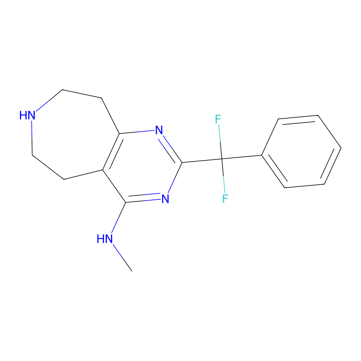 2-(Difluoro(phenyl)methyl)-N-methyl-6,7,8,9-tetrahydro-5H-pyrimido(4,5-d)azepin-4-amine molecular structure, CAS 1065109-28-5