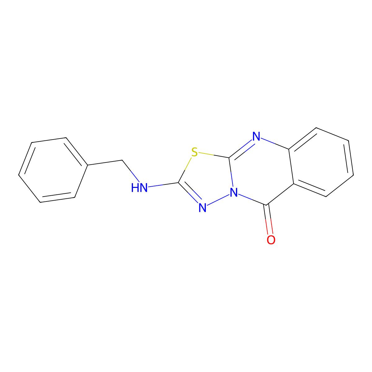 2-(benzylamino)-5H-[1,3,4]thiadiazolo[2,3-b]quinazolin-5-one molecular structure, CAS 106511-85-7