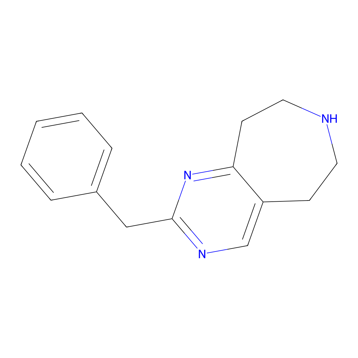 2-benzyl-6,7,8,9-tetrahydro-5H-pyrimido[4,5-d]azepine molecular structure, CAS 1065110-62-4