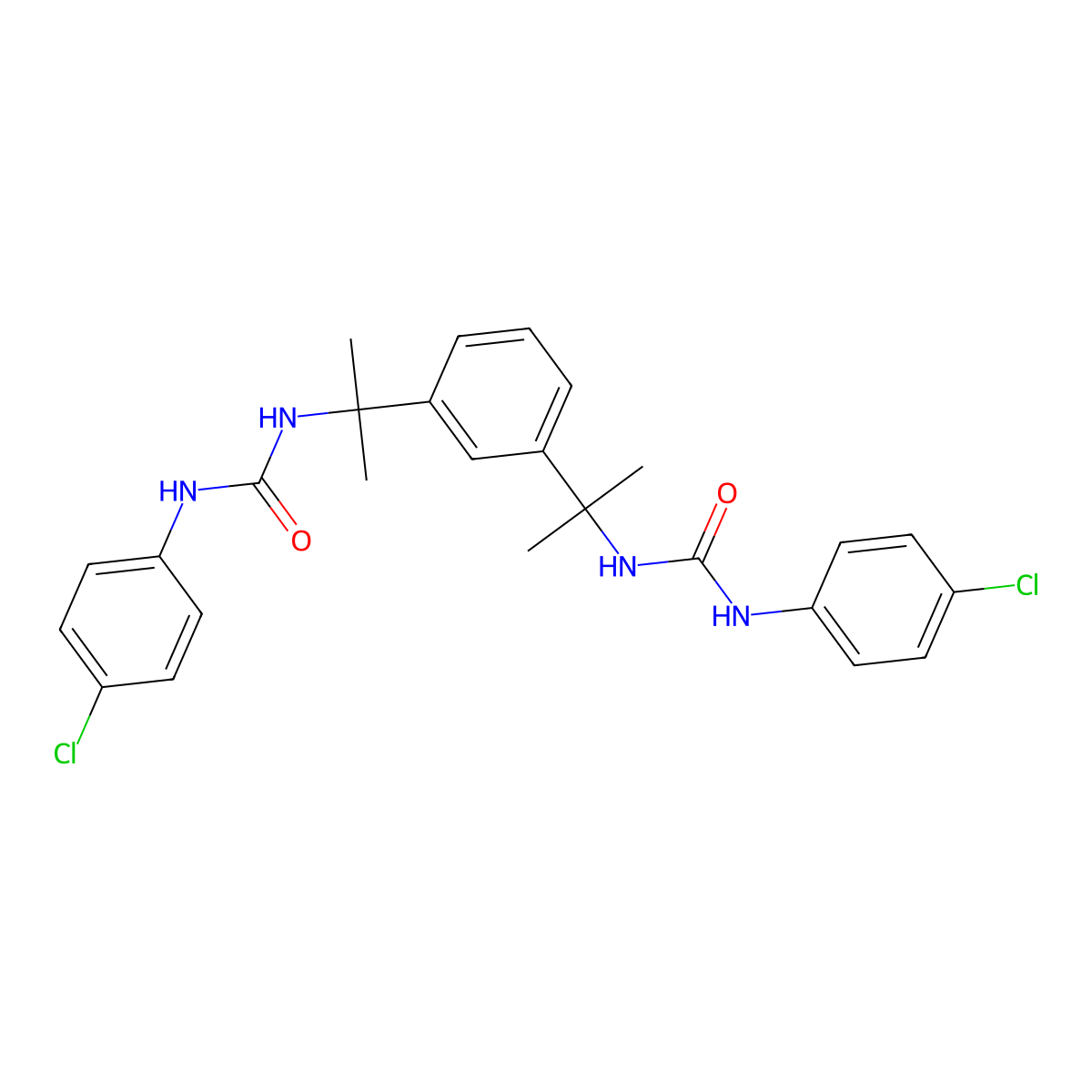 [(4-chlorophenyl)amino]-N-{1-[3-(1-{[(4-chlorophenyl)amino]carbonylamino}-isop ropyl)phenyl]-isopropyl}carboxamide molecular structure, CAS 1065110-63-5