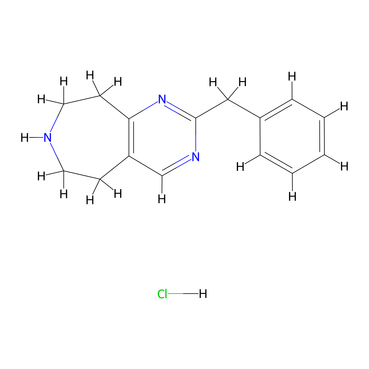 2-Benzyl-6,7,8,9-tetrahydro-5H-pyrimido[4,5-d]azepine hydrochloride molecular structure, CAS 1065114-52-4
