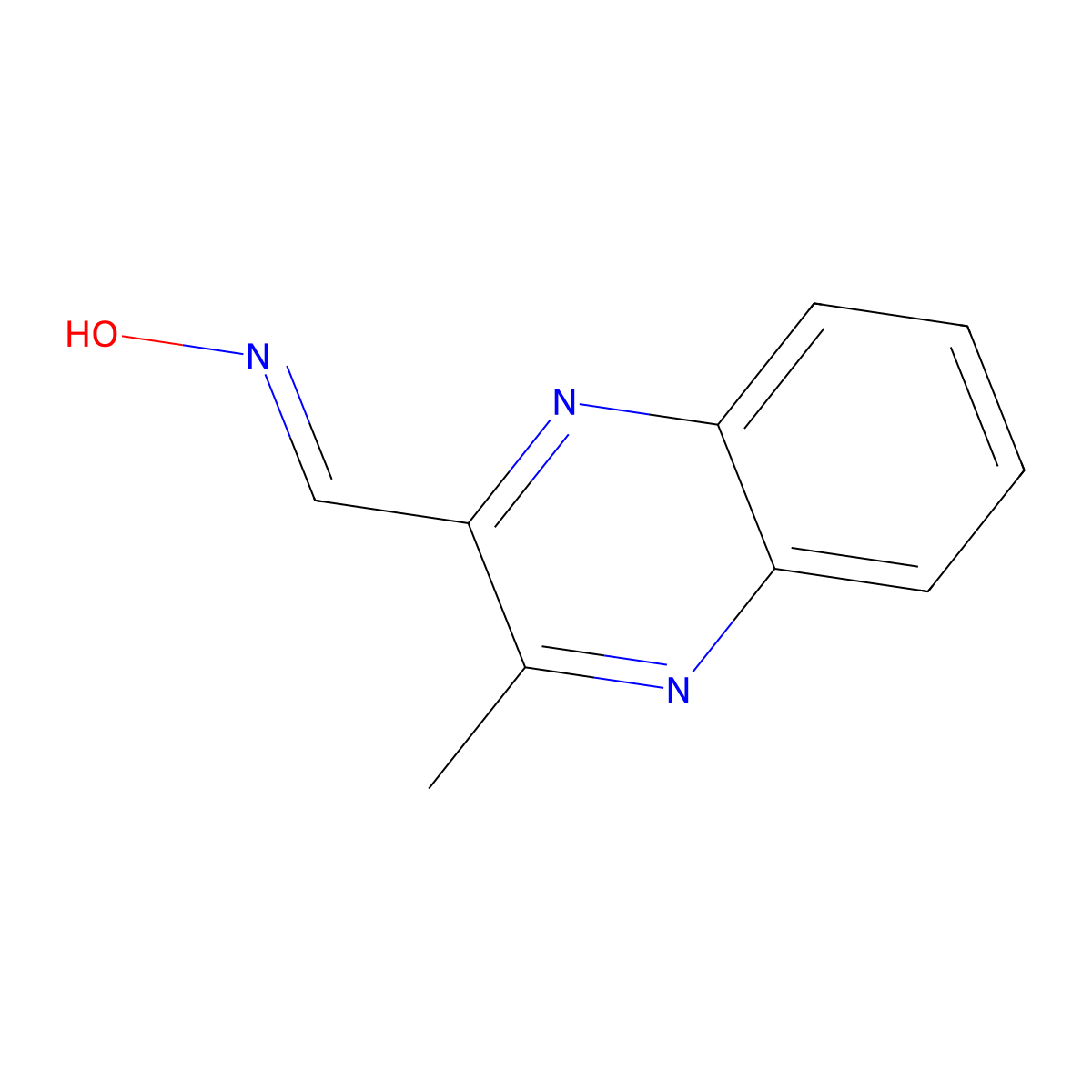 N-[(3-methylquinoxalin-2-yl)methylidene]hydroxylamine molecular structure, CAS 1065115-31-2
