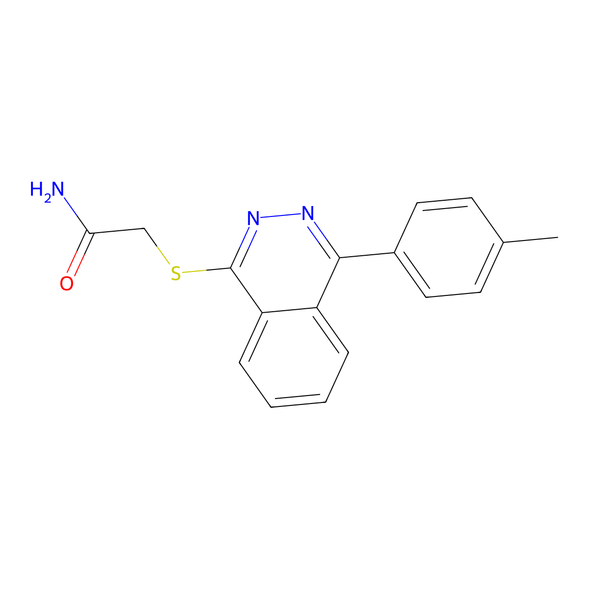 2-{[4-(4-Methylphenyl)phthalazin-1-yl]sulfanyl}acetamide molecular structure, CAS 1065119-10-9