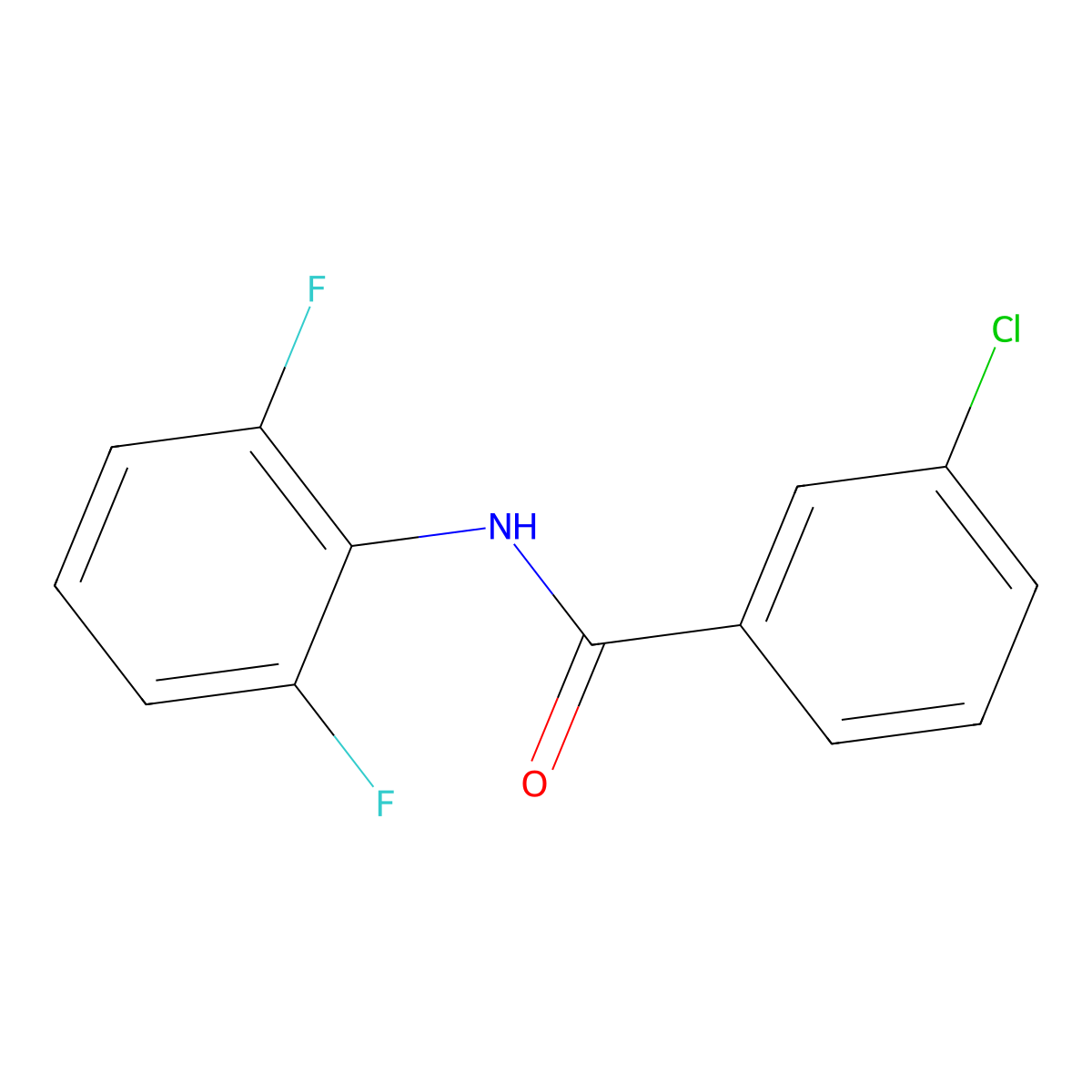 3-chloro-N-(2,6-difluorophenyl)benzamide molecular structure, CAS 1065134-57-7