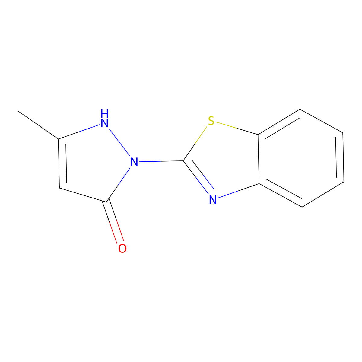 1-(1,3-benzothiazol-2-yl)-3-methyl-1H-pyrazol-5-ol molecular structure, CAS 106515-46-2