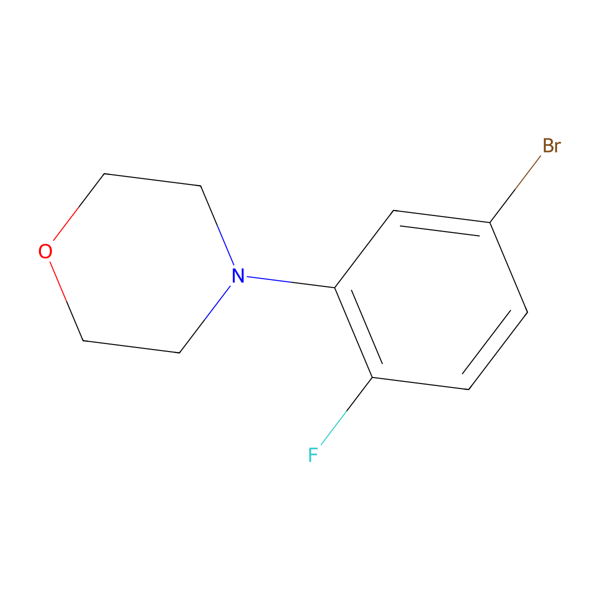 4-(5-Bromo-2-fluorophenyl)morpholine molecular structure, CAS 1065169-38-1